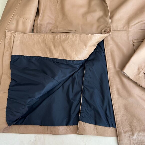 NWT Bod & Chritensen AURIANA Single Breasted Leather Blazer L Sand - Picture 10 of 15